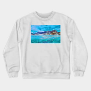 Turquoise blue landscape Crewneck Sweatshirt